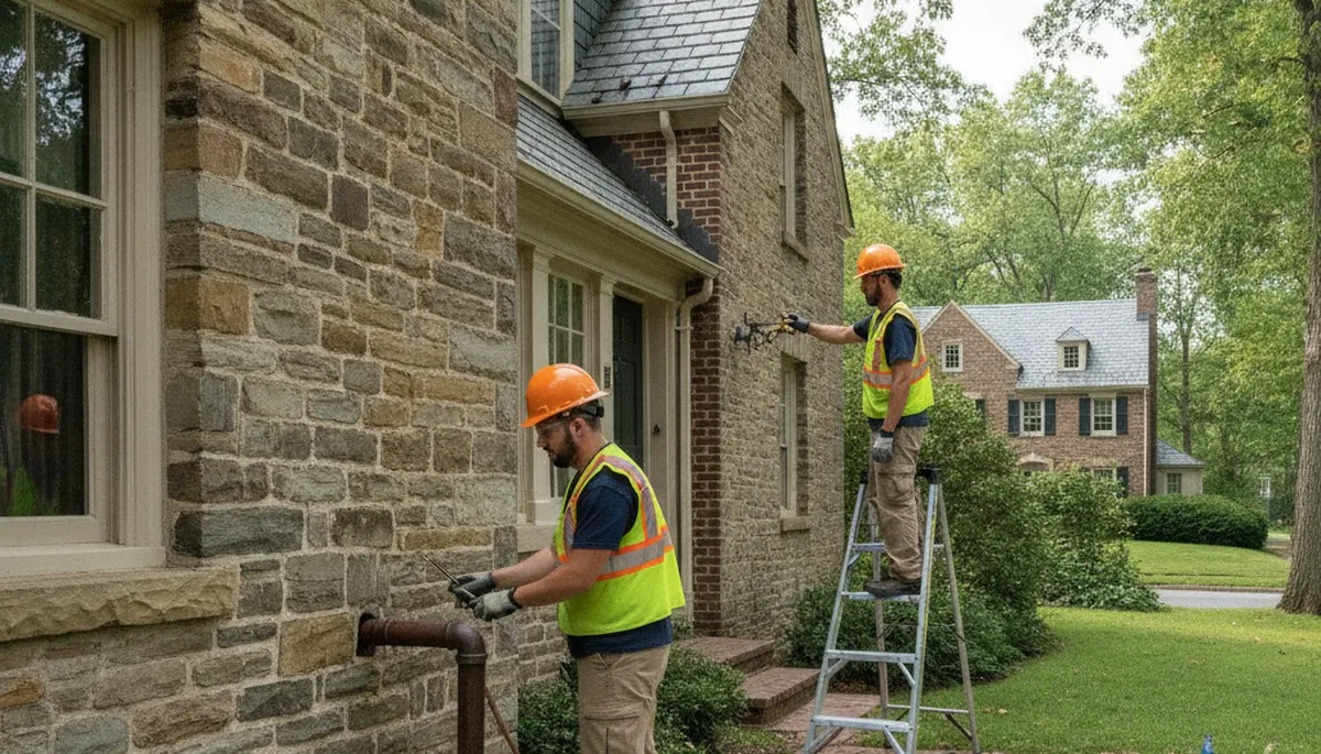 Philadelphia, PA plumber repairing a residential pipe for local plumbing repair service