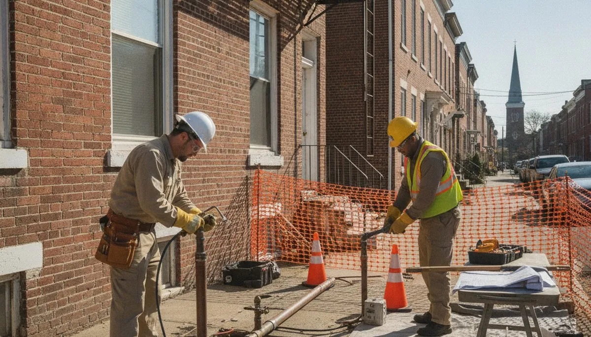 Philadelphia, PA plumbing repair technician servicing residential pipes and fixtures