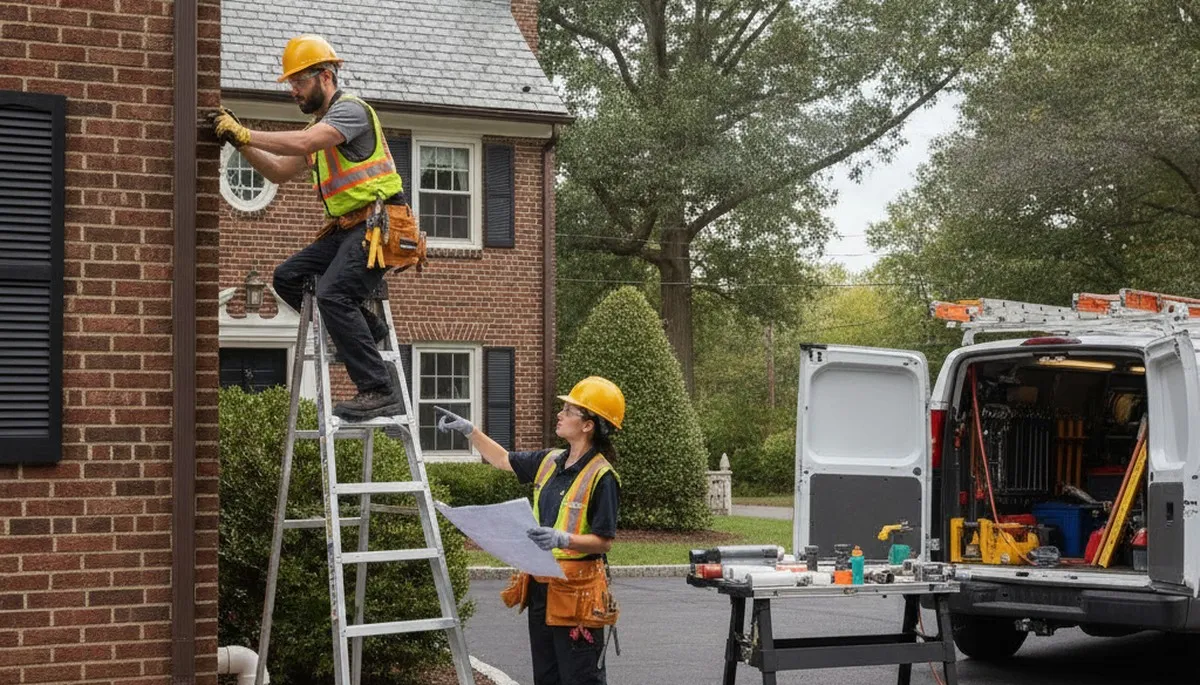 Philadelphia, PA plumbing repair technician fixing a residential pipe leak