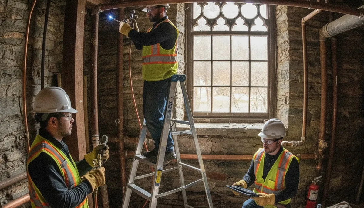 Philadelphia, PA plumbing repair technician fixing a residential pipe leak