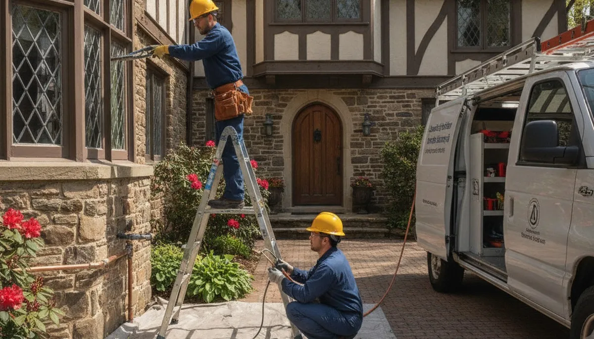 Philadelphia, PA plumber repairing a leaking pipe for residential plumbing service